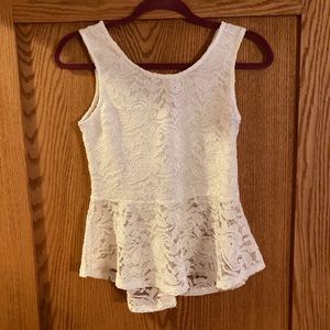 NEW Lace peplum top- size Medium